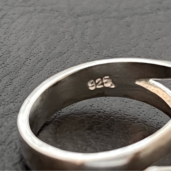 🔴SOLD🔴 Vintage sterling silver ring with eight interchangeable cats eye ring - Picture 5 of 16